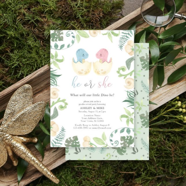 Invitación El género de su dinosaurio cutre revela la jungla (Subido por el creador)