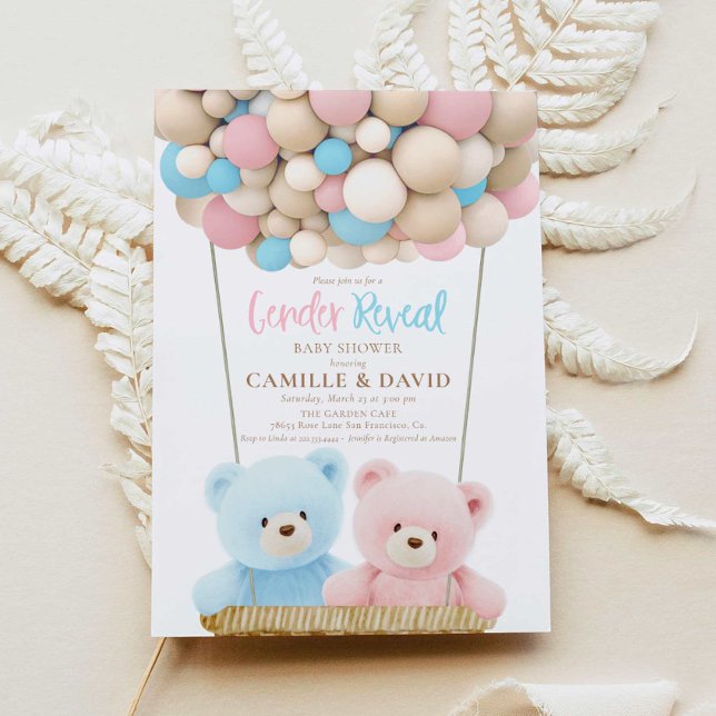 Invitación El género de Teddy Bear revela Baby Shower (Subido por el creador)