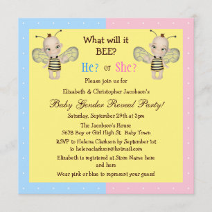 Invitación ¿El género del bebé revela qué él ABEJA? Abejas de