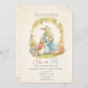 Invitación El género del conejo de Peter de la época revela q