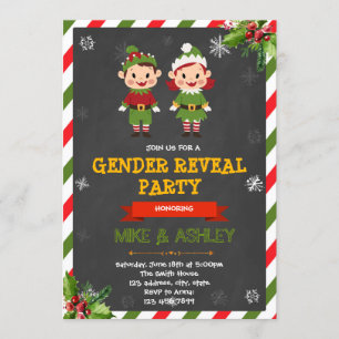 Invitación El género del duende del navidad revela la