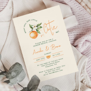 Invitación El género del pequeño cítrico cutie revela Baby Sh