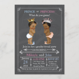 Invitación El género del príncipe o princesa revela afroameri