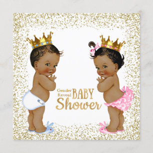 Invitación El género del purpurina del oro revela