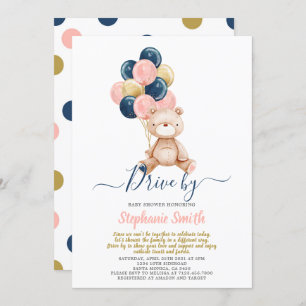 Invitación El género Drive By Bear Revela Baby Shower