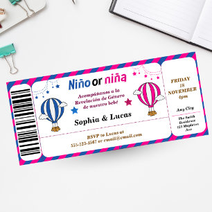 Invitación el género español revela el estilo de las entradas