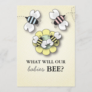 Invitación El género feliz del bebé de la familia de la abeja