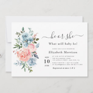 Invitación el género floral de acuarelas modernas