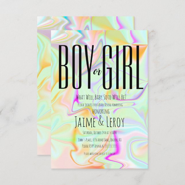 Invitación El género irlandés líquido revela (Anverso / Reverso)