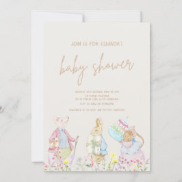 Invitación El género pastoral neutro Peter the Rabbit Baby Sh