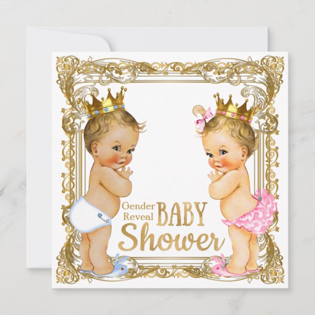 Invitación El género Prince o Princess Revelan Baby Shower (Anverso)