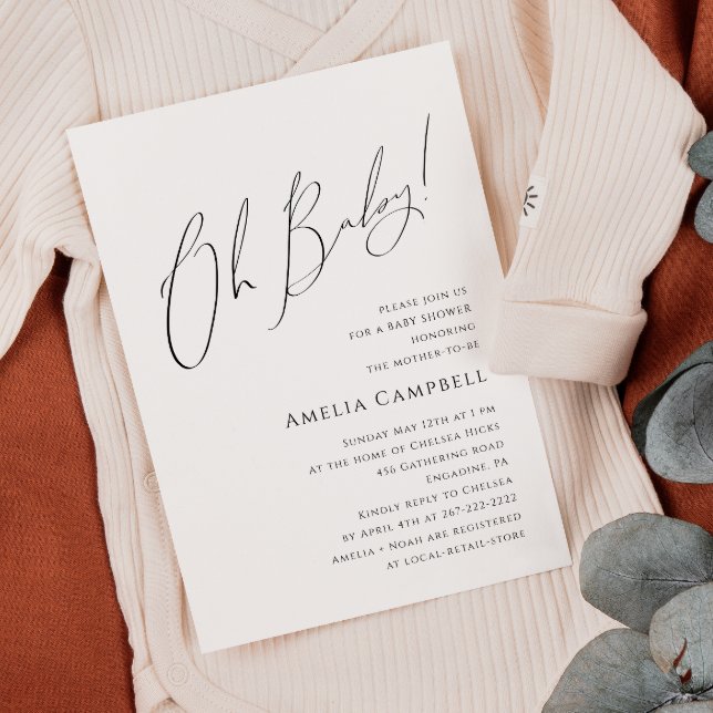 Invitación El género radical Neutral ¡Oh bebé! Baby Shower (Subido por el creador)