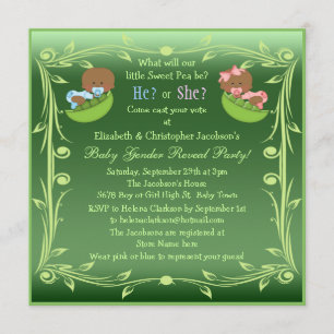 Invitación El género revela a bebés afroamericanos en abejorr