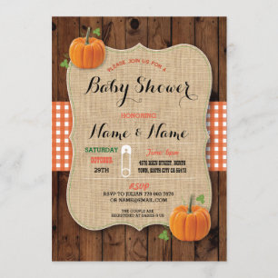 Invitación El género revela Baby Shower que la calabaza roja