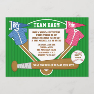 Invitación El género revela deportes del béisbol de la