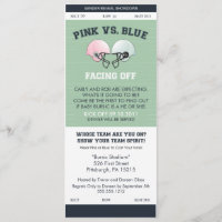 El género revela el boleto Baby Shower Invitati