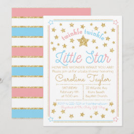 Invitación El género revela el centelleo de Baby Shower poca