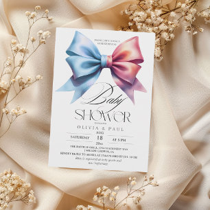 Invitación El género revela el color rosa y azul del niño Chi