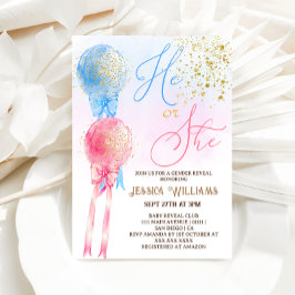 Invitación El género revela el Minimalista moderno