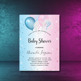 Invitación El género revela la ducha de bebé chica de niño az