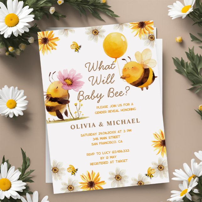 Invitación El género revela la masa de la abeja amarilla (Subido por el creador)