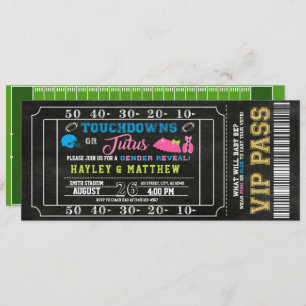 Invitación El género revela la reducción o el tutus del ticke
