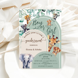 Invitación El género revela la vegetación de los animales de 