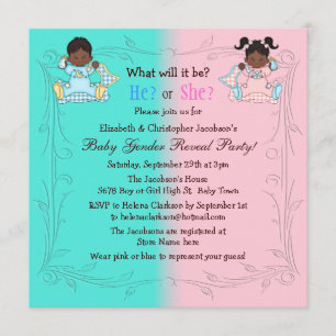 Invitación El género revela rosa y el azul de bebés