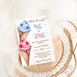 Invitación El Género Revela Su Crema De Hielo