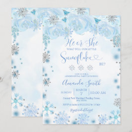 Invitación El género revela sus copos de nieve azules de invi