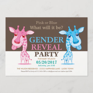 Invitación El género rosado o azul de la jirafa revela el