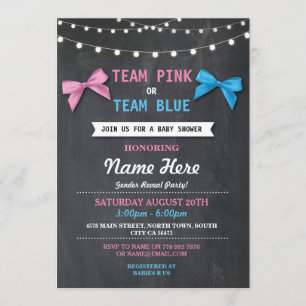 Invitación El género rosado o azul del equipo de Baby Shower