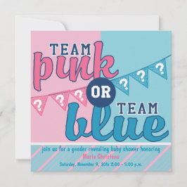 Invitación El género rosado o azul del equipo revela la
