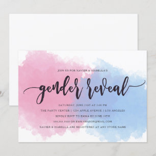 Invitación El género rosado y azul de la niebla revela la