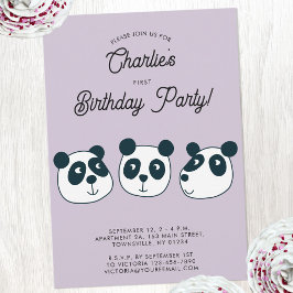 Invitación El gigante dulce Panda lleva su primera fiesta de 