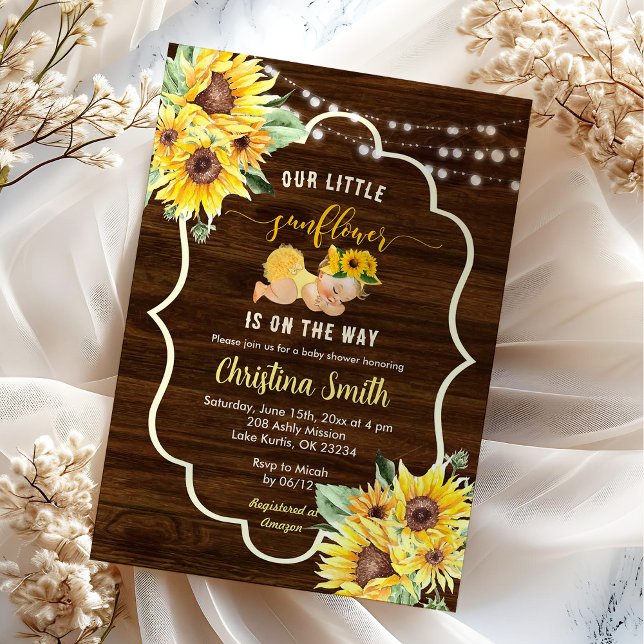 Invitación El Girasol Está En El Camino Del Chica Blonde Baby (Subido por el creador)
