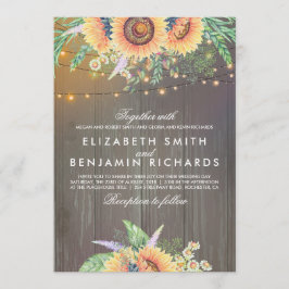 Invitación El girasol y las cuerdas iluminan al Boda de la ma