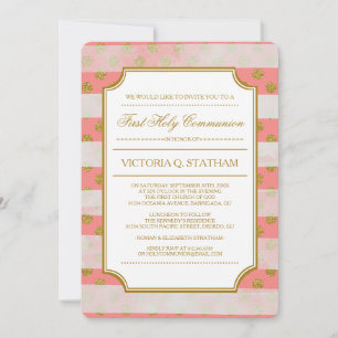 Invitación El glamur del Purpurina oro invita a la Santa Comu