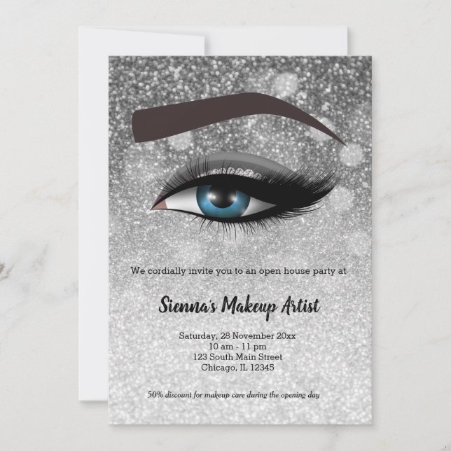Invitación El glándulo plateado ataca los ojos | artista de m (Anverso)