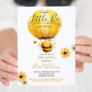 Invitación El globo aerostático Bee está en camino a Baby Sho