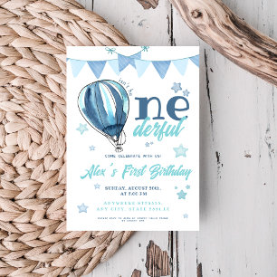 Invitación El globo de aire azul no es un cumpleaños maravill