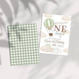 Invitación El globo de aire verde no es un cumpleaños maravil