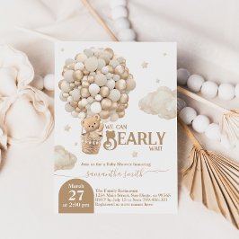 Invitación El globo de Oso Teddy Bear Bearly Wait Baby Shower