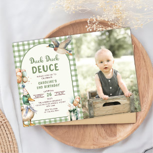 Invitación El globo del Duck Duck Deuce Fotos de cumpleaños 2