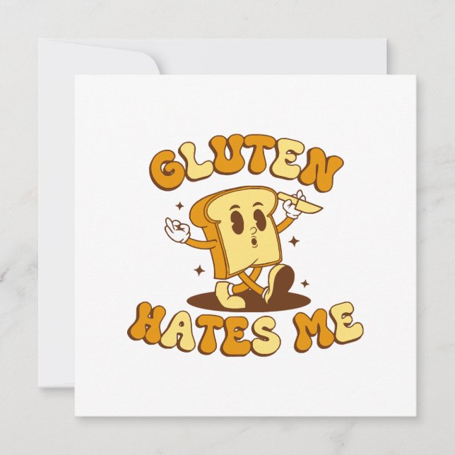 Invitación El gluten me odia (Anverso)