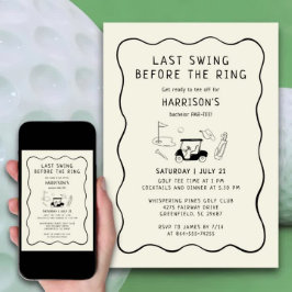 Invitación El golf del bachiller Party la última sonrisa ante