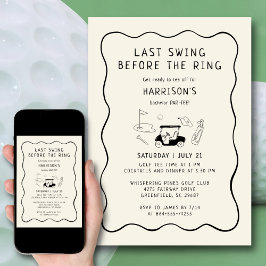 Invitación El golf del bachiller Party la última sonrisa ante