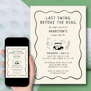 Invitación El golf del bachiller Party la última sonrisa ante