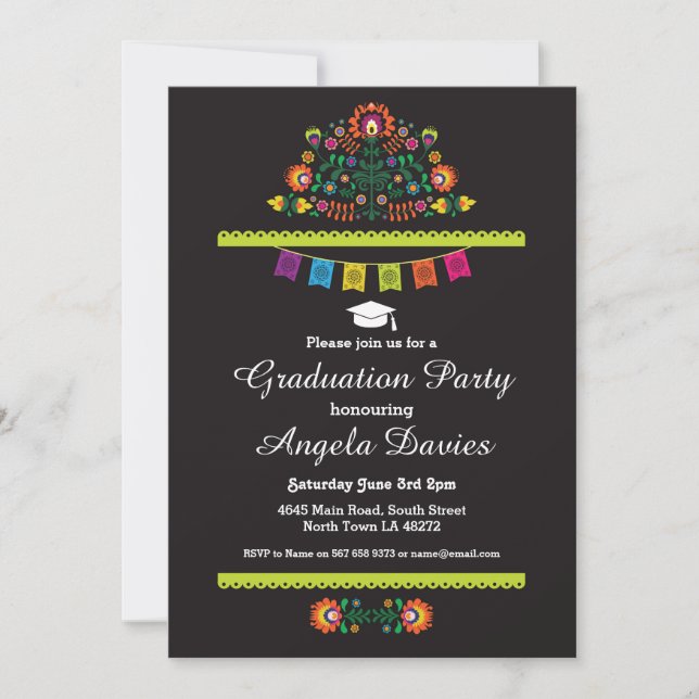 Invitación El gorra mexicano del modelo de la fiesta de (Anverso)