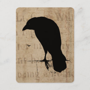 Invitación El gótico retro de la silueta del cuervo del